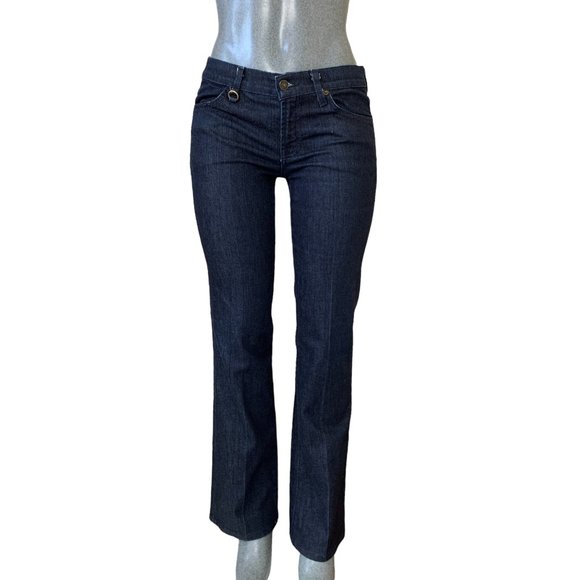 7 For All Mankind Rare Womens Jeans Tag 28 Blue Bootcut Low-Rise W31xL33 Denim - Picture 2 of 12